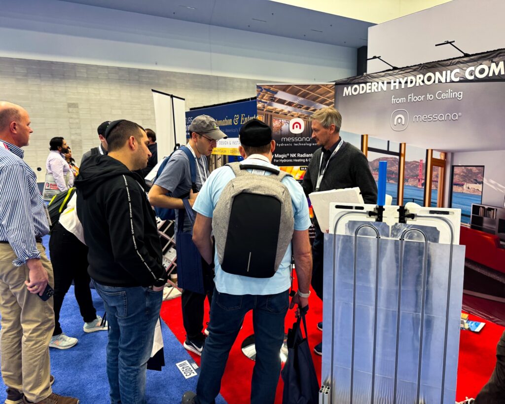 Francesco educating attendees on our Modern Hydronic Solutions at IBS 2025.