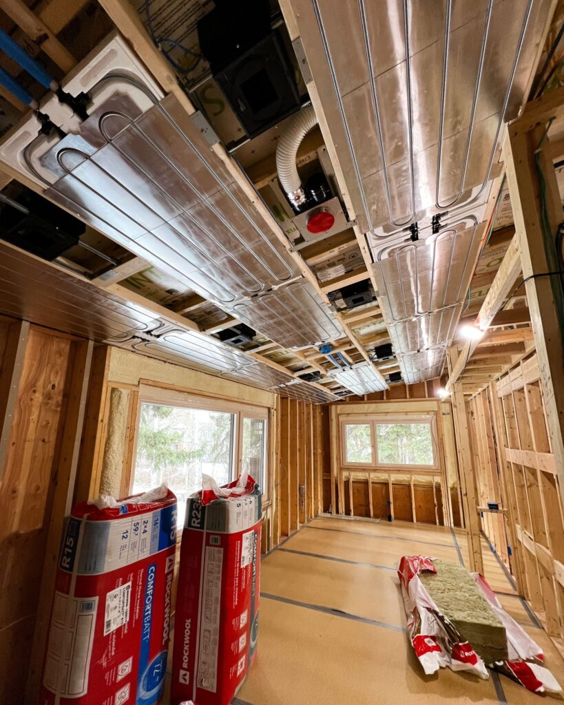 High-performance home in construction by Hyalite Custom Building.
