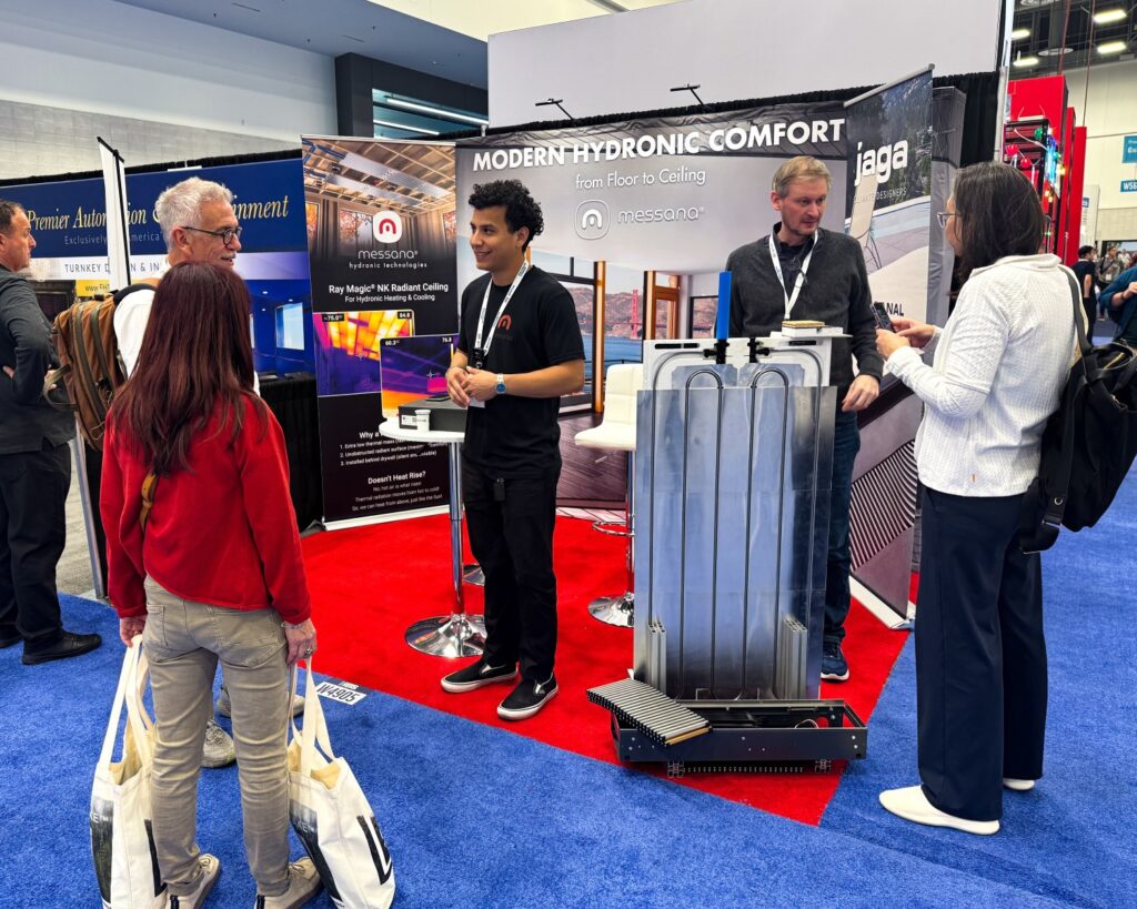 Saul and Francesco educating attendees on radiant cooling and heating.